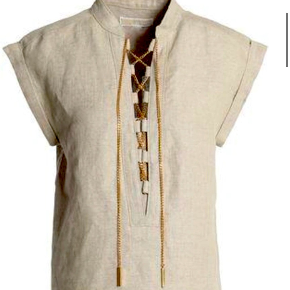 Michael Kors linen embellished women tunic. Fits (XS-S)  Used like new